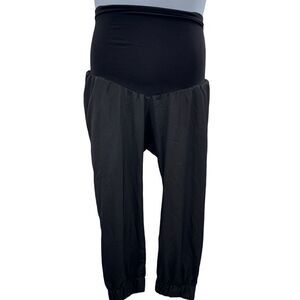 Maternity Joggers Pants Size Large NWT Black Sjobeck P‎ Collection Silk